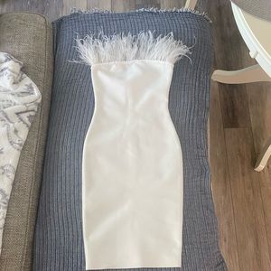 White strapless bachelorette party dress